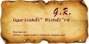 Gyuricskó Richárd névjegykártya